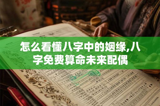 怎么看懂八字中的姻缘,八字免费算命未来配偶