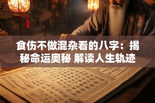 食伤不做混杂看的八字：揭秘命运奥秘 解读人生轨迹