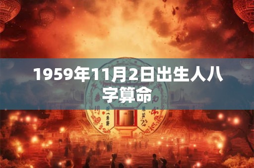 1959年11月2日出生人八字算命