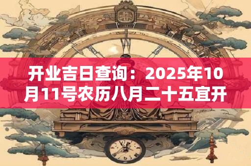 开业吉日查询：2025年10月11号农历八月二十五宜开业吗