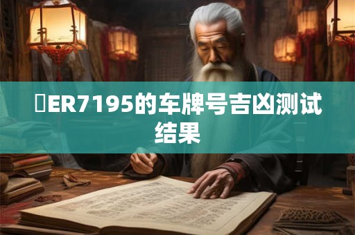 滬ER7195的车牌号吉凶测试结果