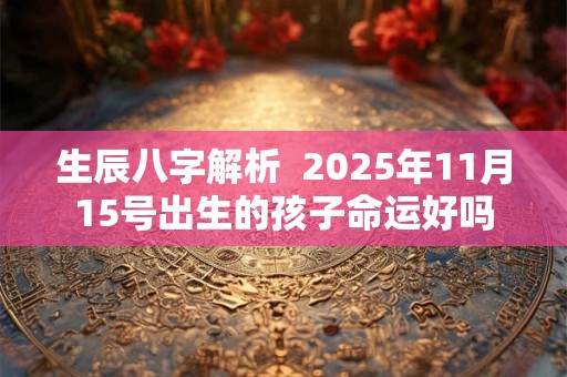 生辰八字解析  2025年11月15号出生的孩子命运好吗