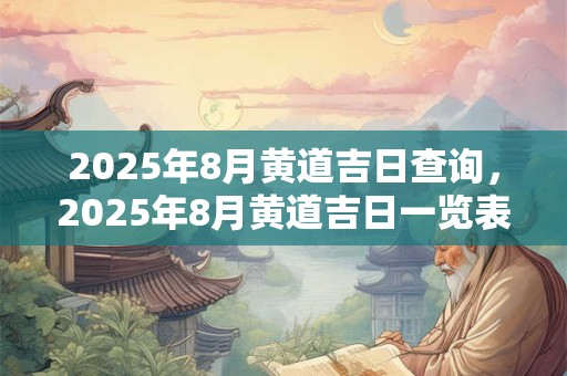 2025年8月黄道吉日查询，2025年8月黄道吉日一览表