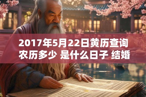 2017年5月22日黄历查询 农历多少 是什么日子 结婚吉时