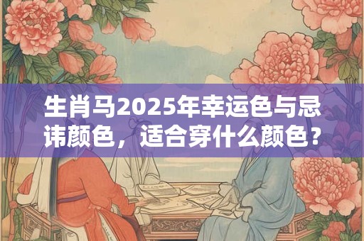 生肖马2025年幸运色与忌讳颜色，适合穿什么颜色？