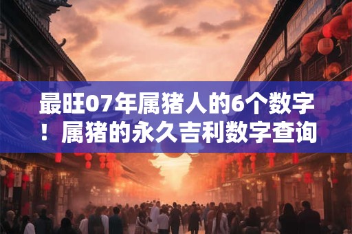 最旺07年属猪人的6个数字！属猪的永久吉利数字查询