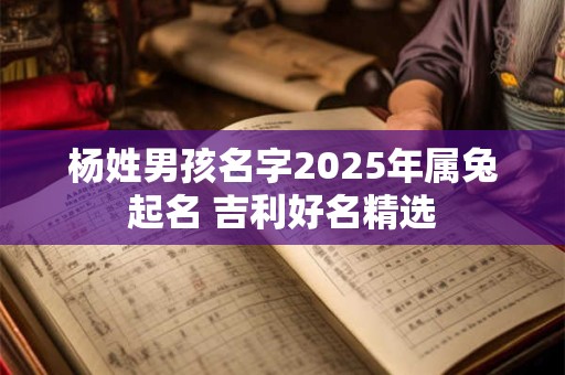 杨姓男孩名字2025年属兔起名 吉利好名精选