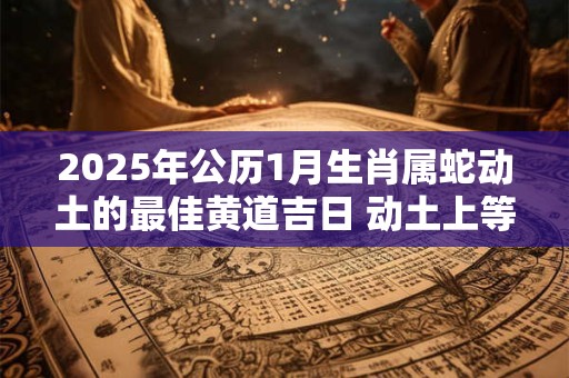 2025年公历1月生肖属蛇动土的最佳黄道吉日 动土上等佳期