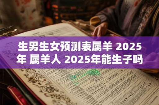 生男生女预测表属羊 2025年 属羊人 2025年能生子吗