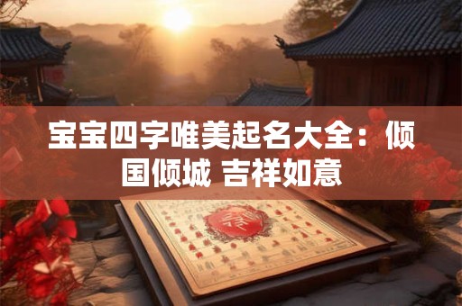 宝宝四字唯美起名大全：倾国倾城 吉祥如意