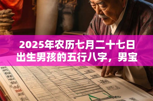 2025年农历七月二十七日出生男孩的五行八字，男宝宝阳光大气的名字