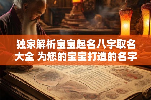 独家解析宝宝起名八字取名大全 为您的宝宝打造的名字！