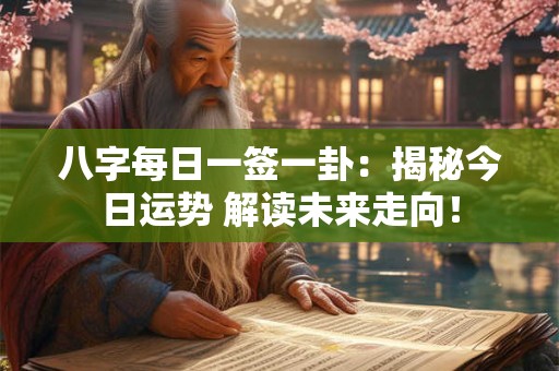 八字每日一签一卦：揭秘今日运势 解读未来走向！
