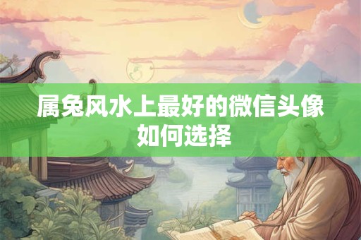 属兔风水上最好的微信头像 如何选择