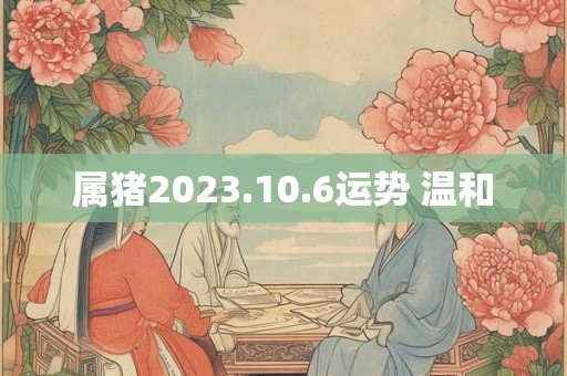 属猪2023.10.6运势 温和