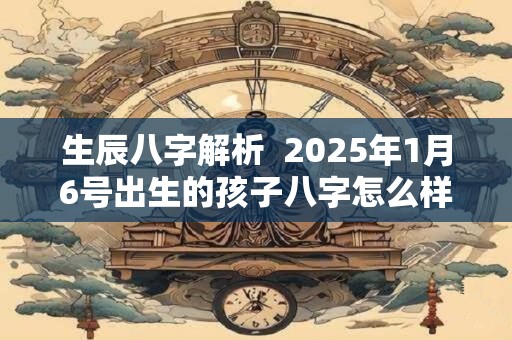 生辰八字解析  2025年1月6号出生的孩子八字怎么样