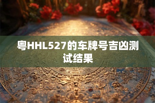 粤HHL527的车牌号吉凶测试结果