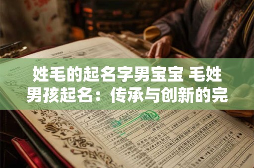 姓毛的起名字男宝宝 毛姓男孩起名：传承与创新的完美结合