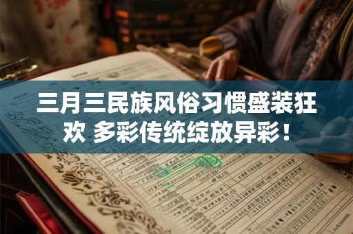 三月三民族风俗习惯盛装狂欢 多彩传统绽放异彩！
