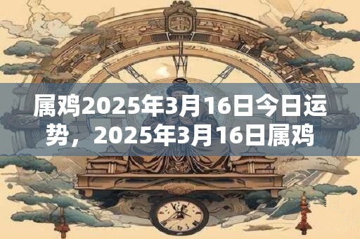 属鸡2025年3月16日今日运势，2025年3月16日属鸡人运势好吗？