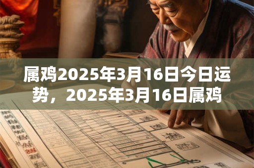 属鸡2025年3月16日今日运势，2025年3月16日属鸡人运势好吗？