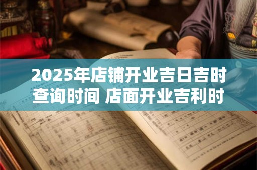 2025年店铺开业吉日吉时查询时间 店面开业吉利时辰