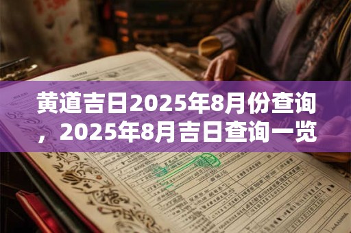 黄道吉日2025年8月份查询，2025年8月吉日查询一览表