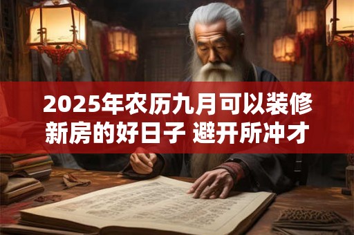 2025年农历九月可以装修新房的好日子 避开所冲才吉利