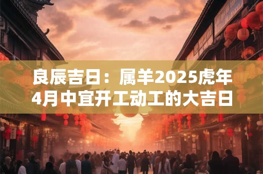 良辰吉日：属羊2025虎年4月中宜开工动工的大吉日子