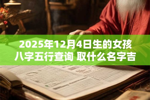 2025年12月4日生的女孩八字五行查询 取什么名字吉利