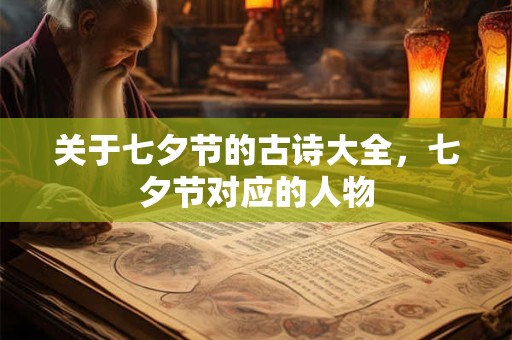 关于七夕节的古诗大全，七夕节对应的人物