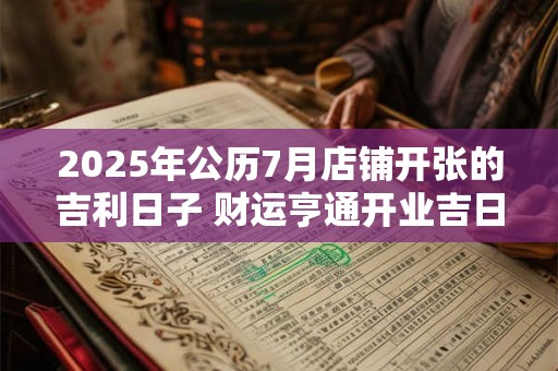 2025年公历7月店铺开张的吉利日子 财运亨通开业吉日