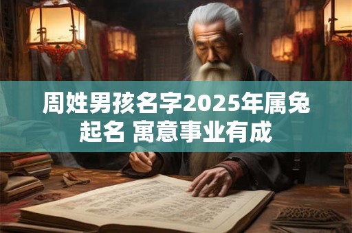 周姓男孩名字2026年属兔起名 寓意事业有成