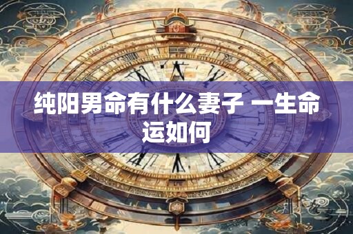 纯阳男命有什么妻子 一生命运如何