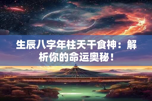 生辰八字年柱天干食神：解析你的命运奥秘！