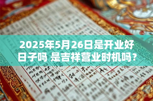 2025年5月26日是开业好日子吗 是吉祥营业时机吗？