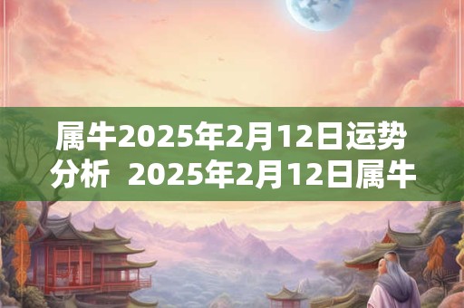 属牛2025年2月12日运势分析  2025年2月12日属牛今日运势