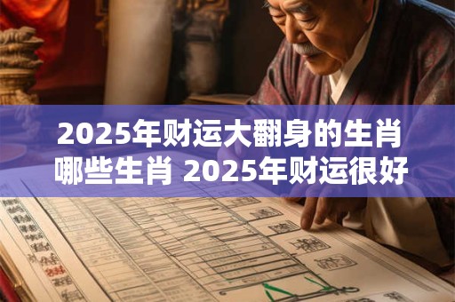 2025年财运大翻身的生肖 哪些生肖 2025年财运很好