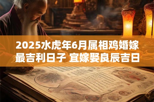 2025水虎年6月属相鸡婚嫁最吉利日子 宜嫁娶良辰吉日