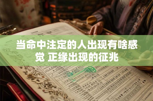 当命中注定的人出现有啥感觉 正缘出现的征兆