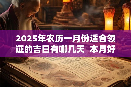 2025年农历一月份适合领证的吉日有哪几天  本月好日子一览