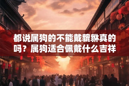 都说属狗的不能戴貔貅真的吗？属狗适合佩戴什么吉祥物？