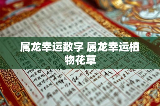 属龙幸运数字 属龙幸运植物花草