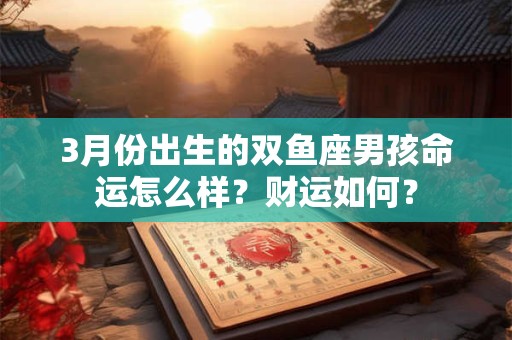 3月份出生的双鱼座男孩命运怎么样？财运如何？
