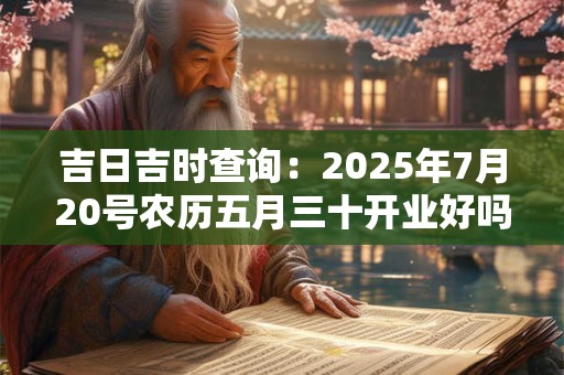 吉日吉时查询：2025年7月20号农历五月三十开业好吗