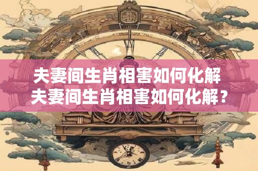 夫妻间生肖相害如何化解 夫妻间生肖相害如何化解？