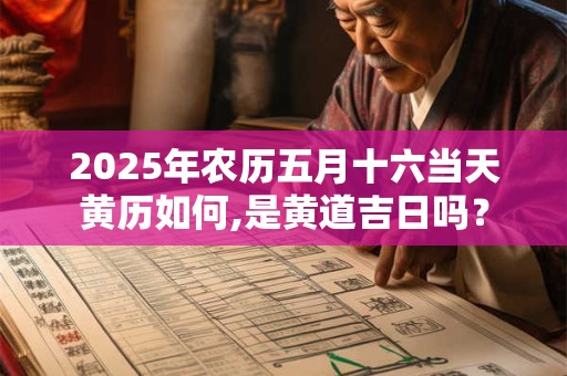 2025年农历五月十六当天黄历如何,是黄道吉日吗？