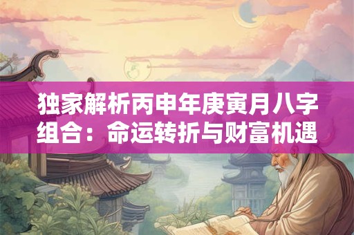 独家解析丙申年庚寅月八字组合：命运转折与财富机遇的秘密！