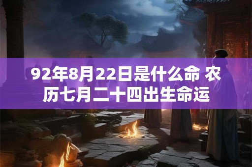 92年8月22日是什么命 农历七月二十四出生命运