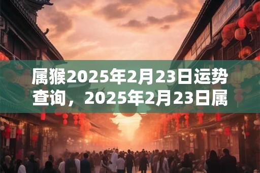 属猴2025年2月23日运势查询，2025年2月23日属猴人运势好吗？